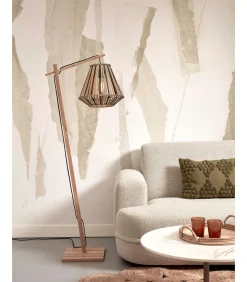 Discount Vloerlamp Merapi - Bamboe/Zwart - 57x30x150cm Vloerlampen