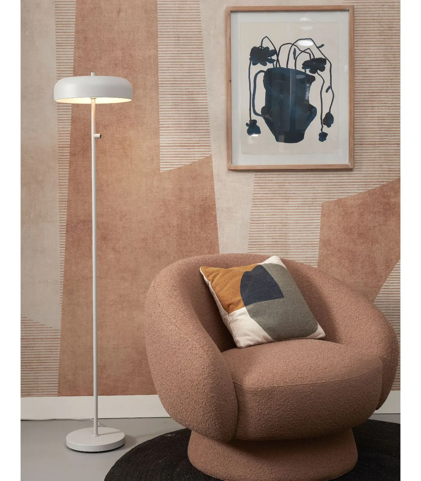 Best Vloerlamp Porto - Grijs - Ø30cm Vloerlampen