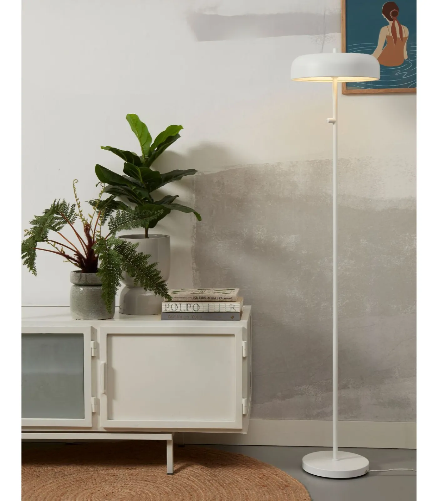 It's about RoMi Vloerlamp Porto - Wit - Ø30cm