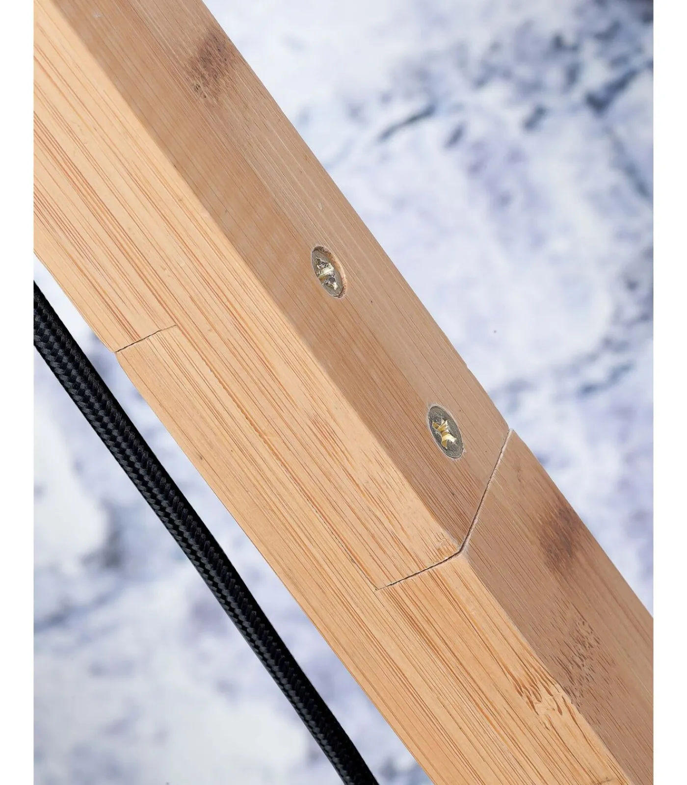 New Vloerlamp Tahiti - Bamboe/Zwart - 65x45x150cm Vloerlampen