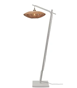 GOOD &MOJO Vloerlamp Tanami - Bamboe Wit/Rotan - 63x40x150cm