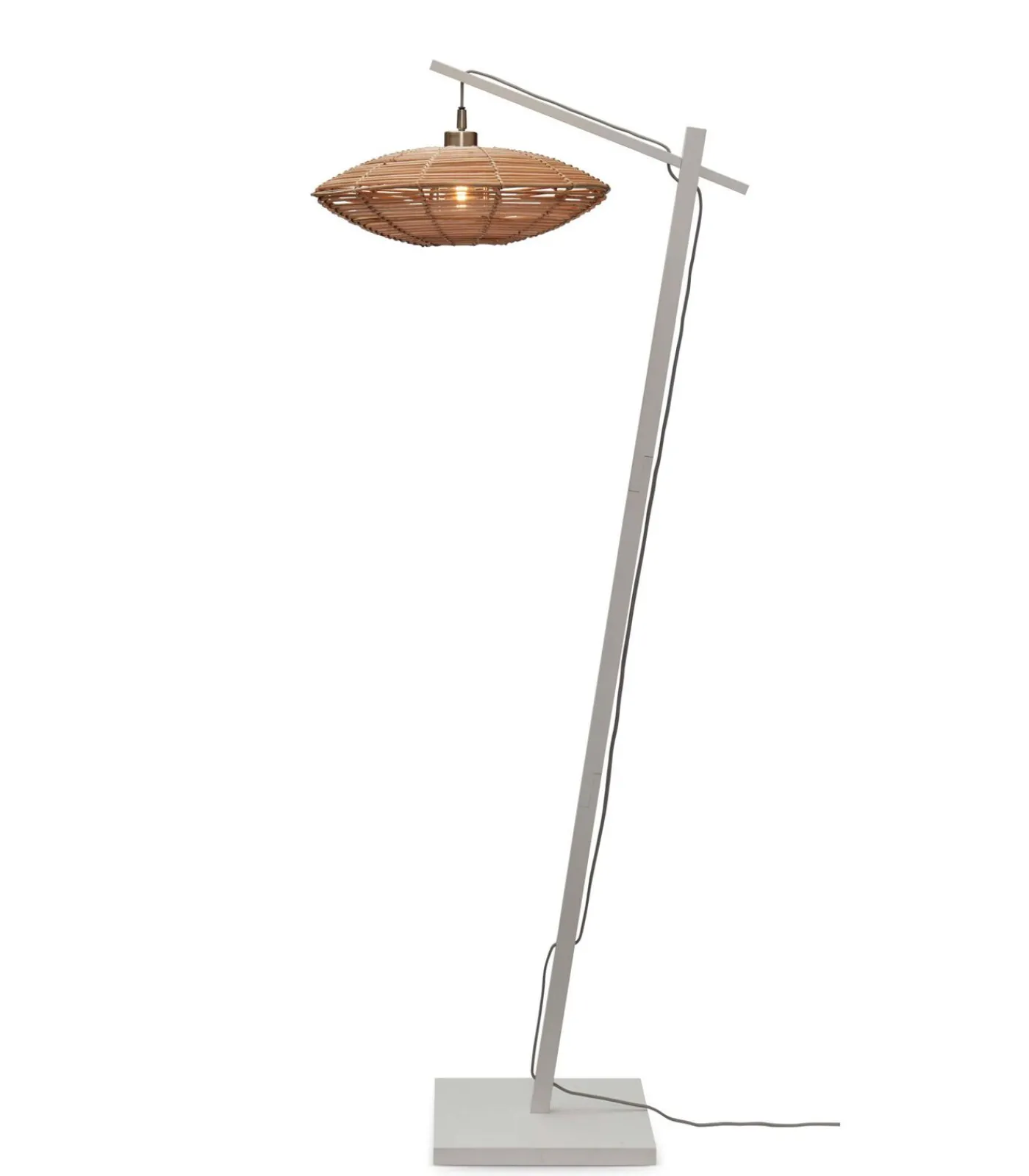 GOOD &MOJO Vloerlamp Tanami - Bamboe Wit/Rotan - 63x40x150cm