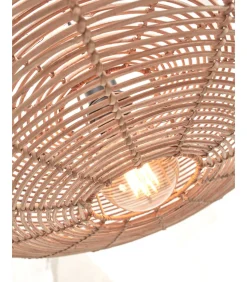 GOOD &MOJO Vloerlamp Tanami - Bamboe Wit/Rotan - 78x55x176cm
