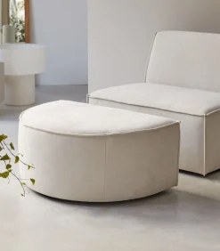 Outlet Voetenbank in beige stof Dario, 1-zit Zetels