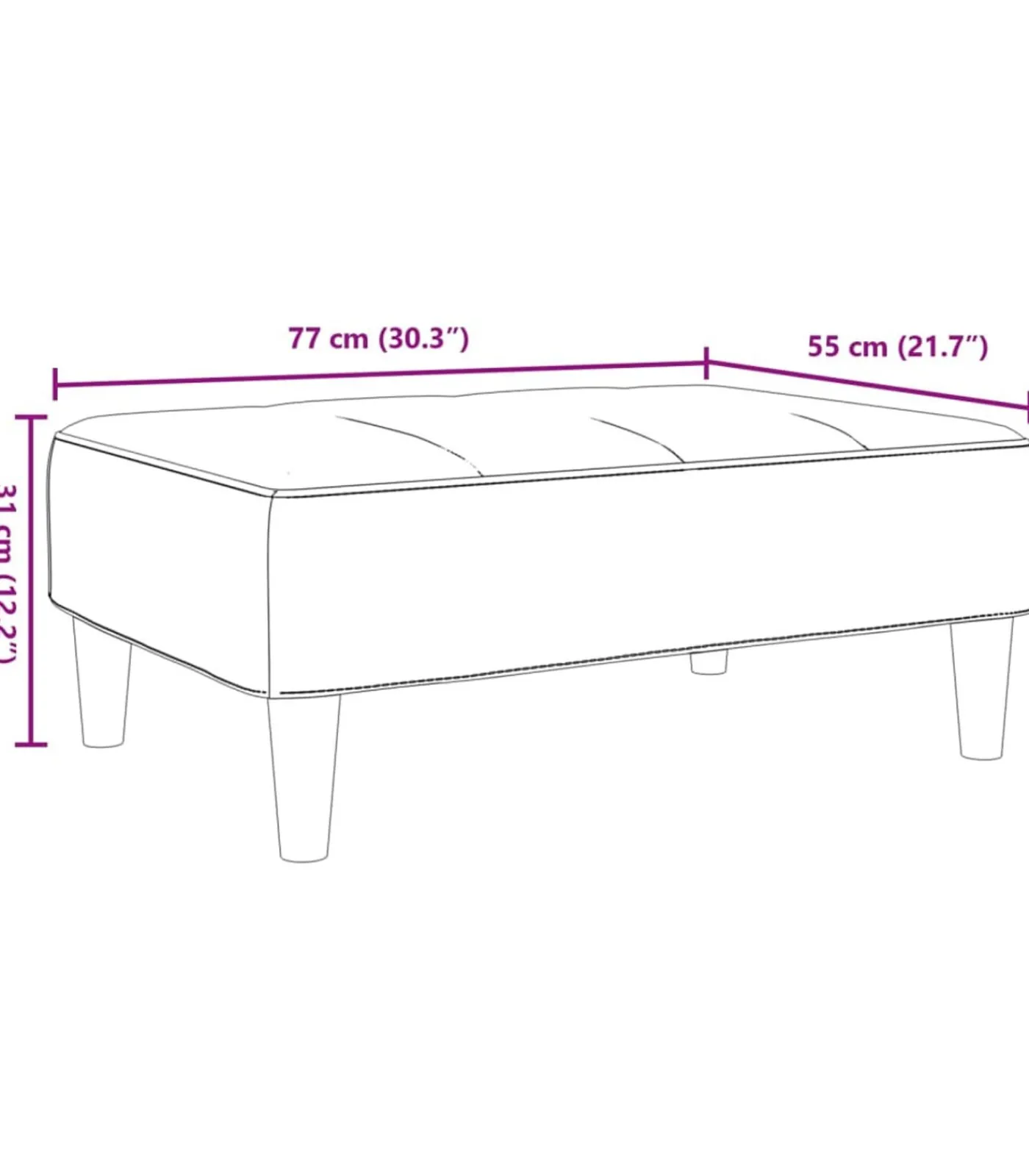 vidaXL Voetenbank 77x55x31 cm fluweel donkergroen