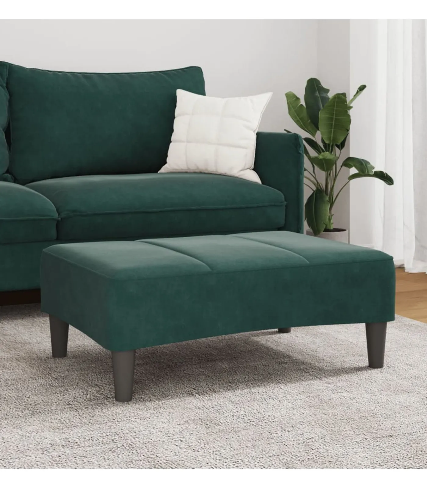 vidaXL Voetenbank 77x55x31 cm fluweel donkergroen