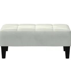 vidaXL Voetenbank 77x55x31 cm fluweel lichtgrijs
