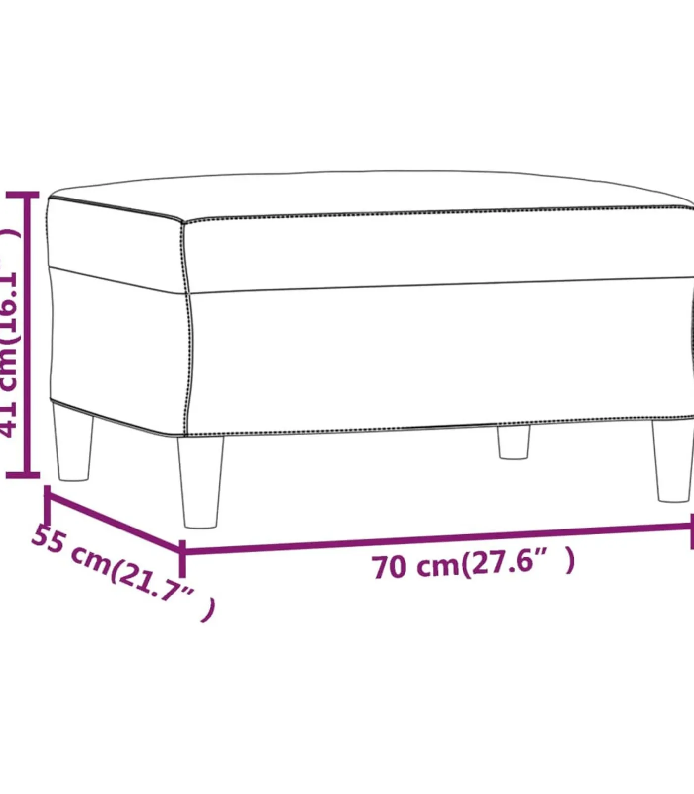 vidaXL Voetenbank 70x55x41 cm stof bruin