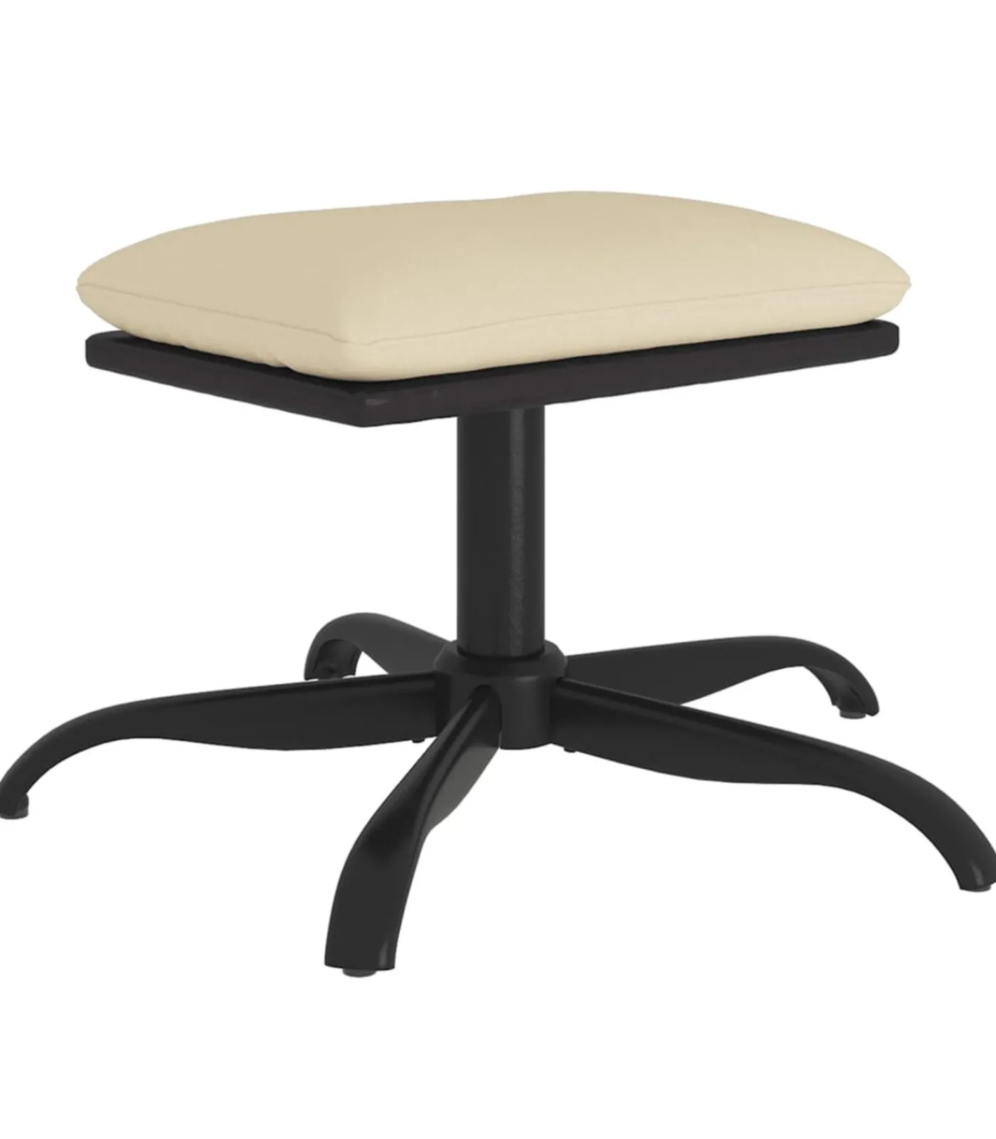 Online Voetenbank 60x60x36 cm stof en kunstleer crèmekleurig Stoelen