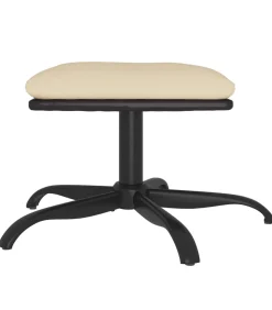Online Voetenbank 60x60x36 cm stof en kunstleer crèmekleurig Stoelen
