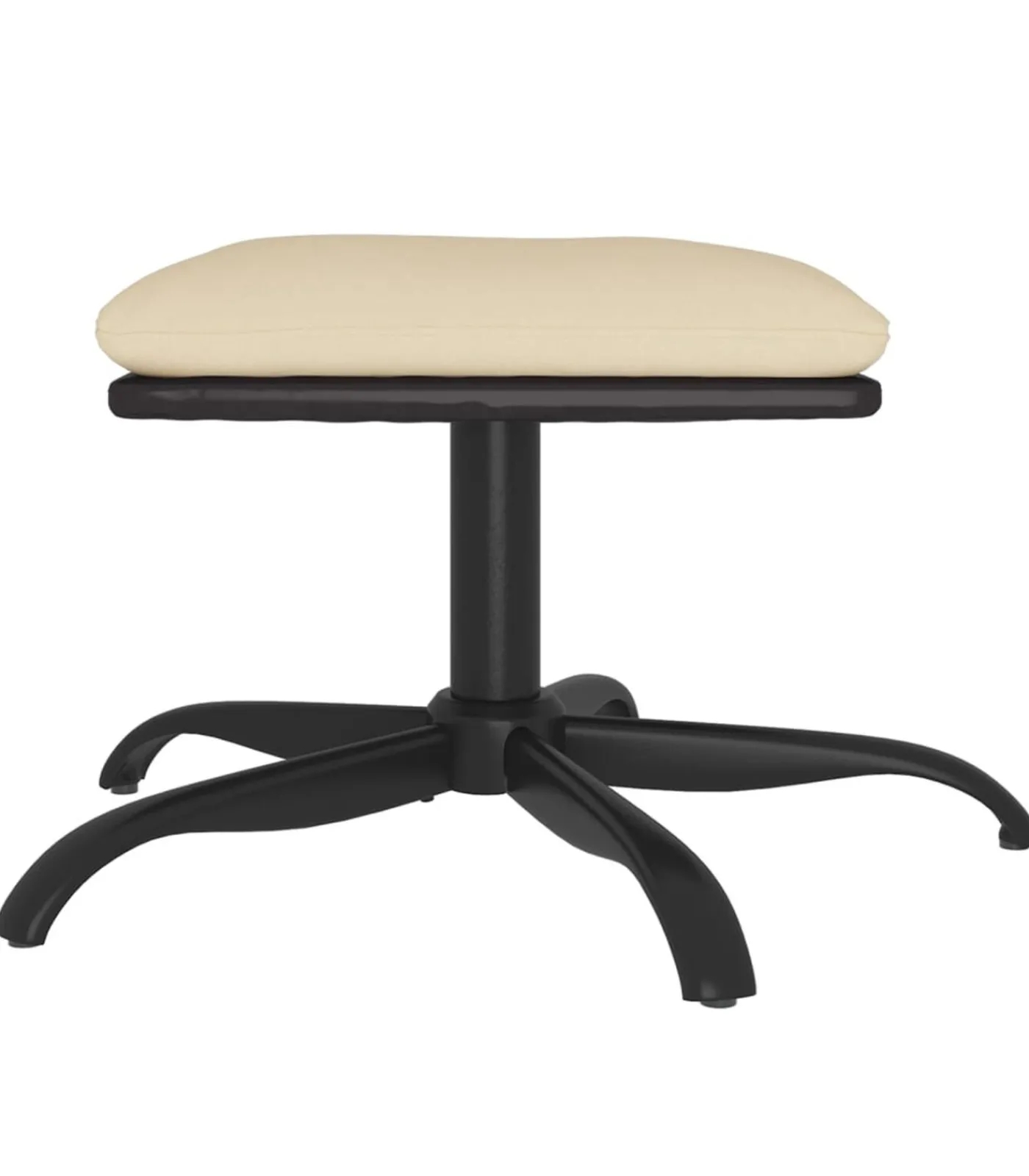 Online Voetenbank 60x60x36 cm stof en kunstleer crèmekleurig Stoelen