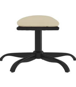 Online Voetenbank 60x60x36 cm stof en kunstleer crèmekleurig Stoelen