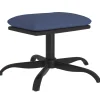 New Voetenbank 60x60x36 cm stof en kunstleer blauw Stoelen