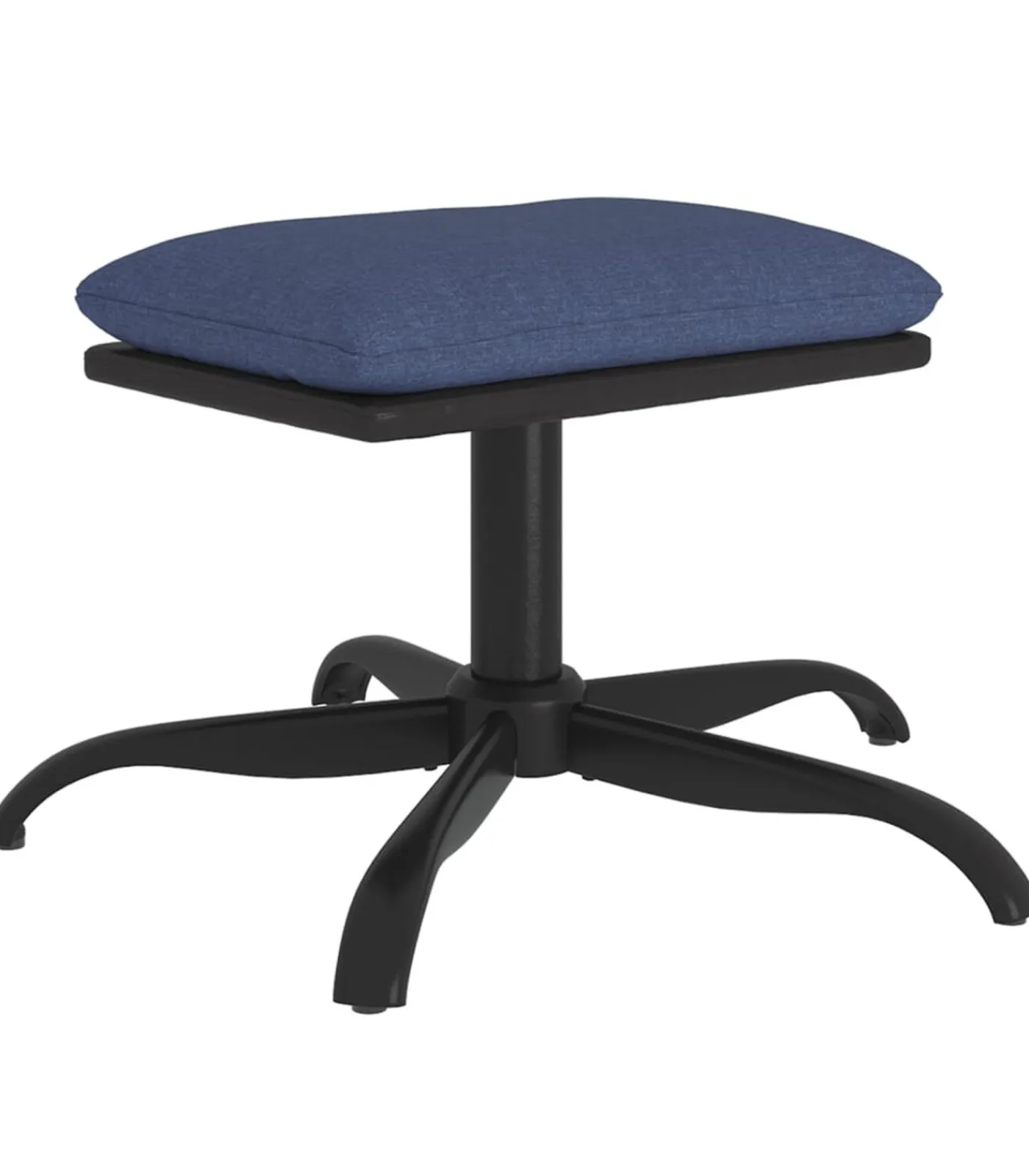 New Voetenbank 60x60x36 cm stof en kunstleer blauw Stoelen