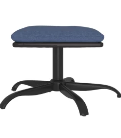 New Voetenbank 60x60x36 cm stof en kunstleer blauw Stoelen