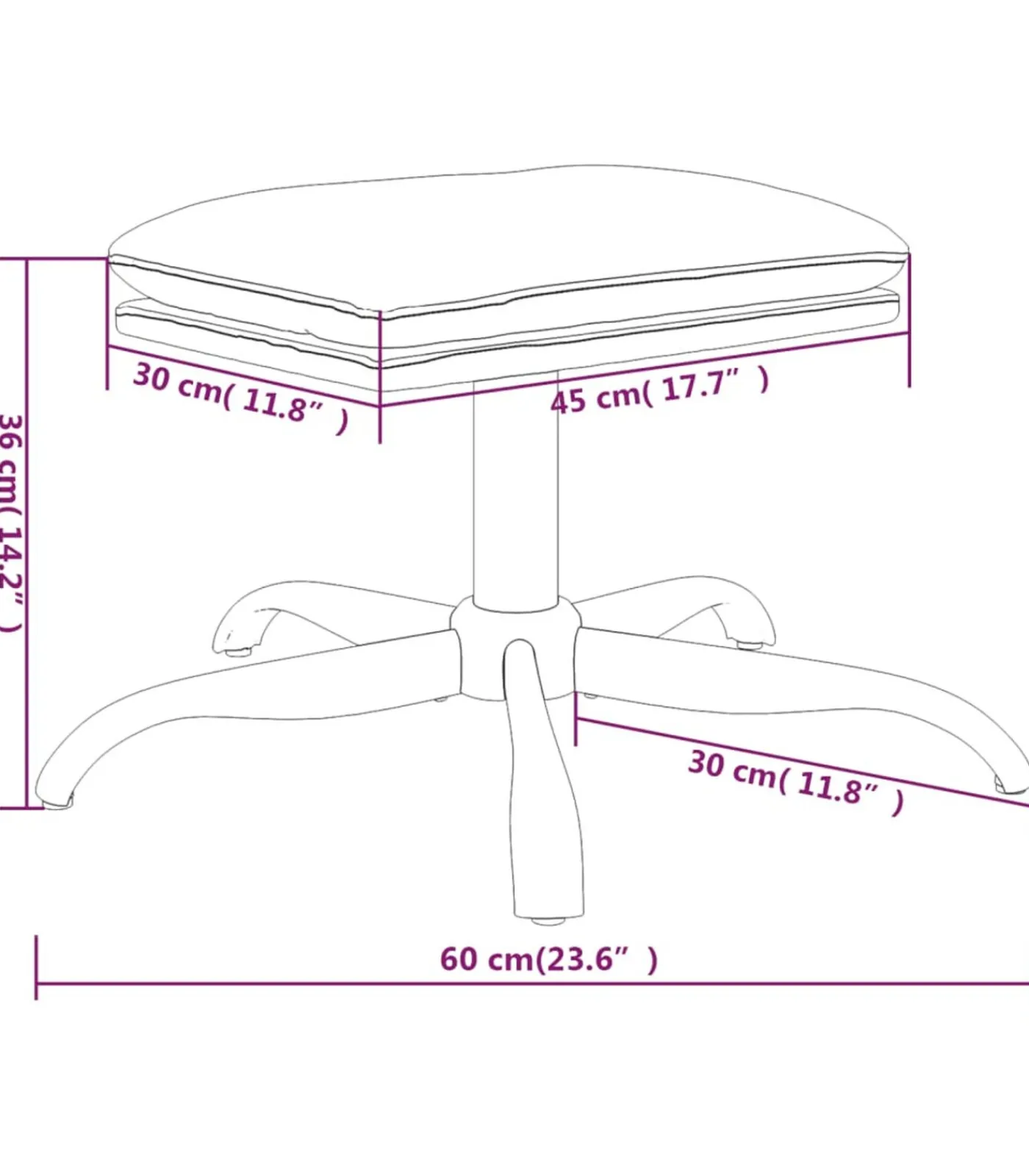 New Voetenbank 60x60x36 cm stof en kunstleer blauw Stoelen