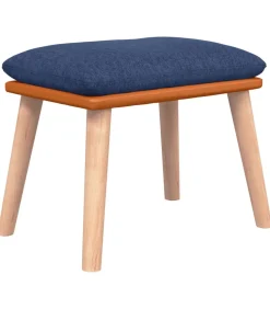 Clearance Voetenbank 45x29,5x35 cm stof en kunstleer blauw Stoelen