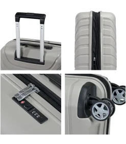 Sale Voyager XXI Expandable Handbagage Koffer 4 Wielen Lichtgrijze Trolleys