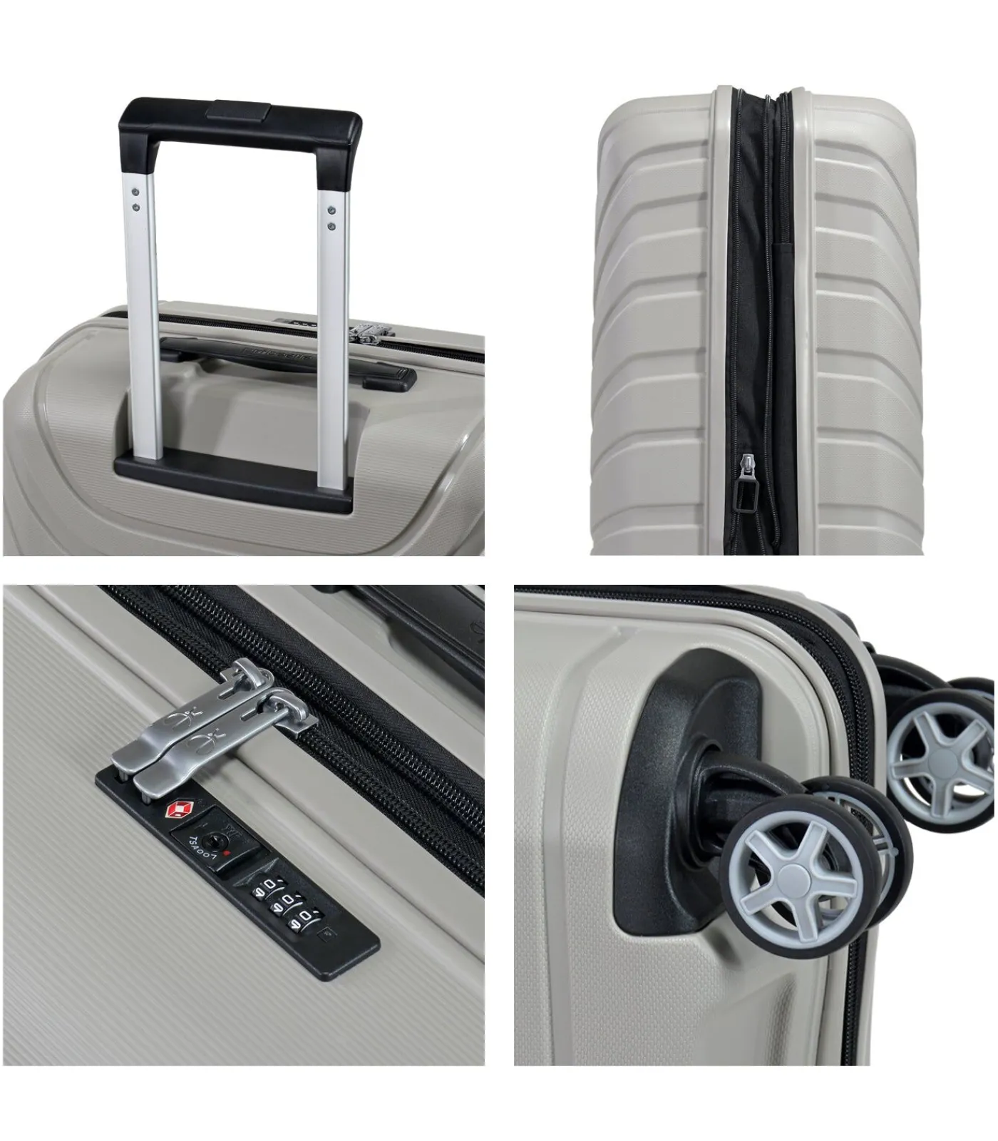 Sale Voyager XXI Expandable Handbagage Koffer 4 Wielen Lichtgrijze Trolleys