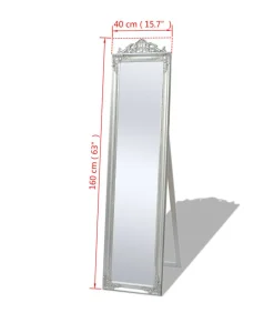 vidaXL Vrijstaande spiegel Barok 160x40cm zilver