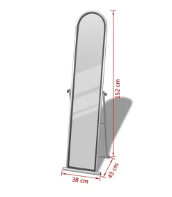 vidaXL Vrijstaande vloerspiegel met volledige lengte rechthoekig grijs