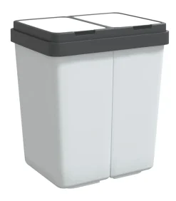 vidaXL Vuilnisbak dubbel 2x25 L wit
