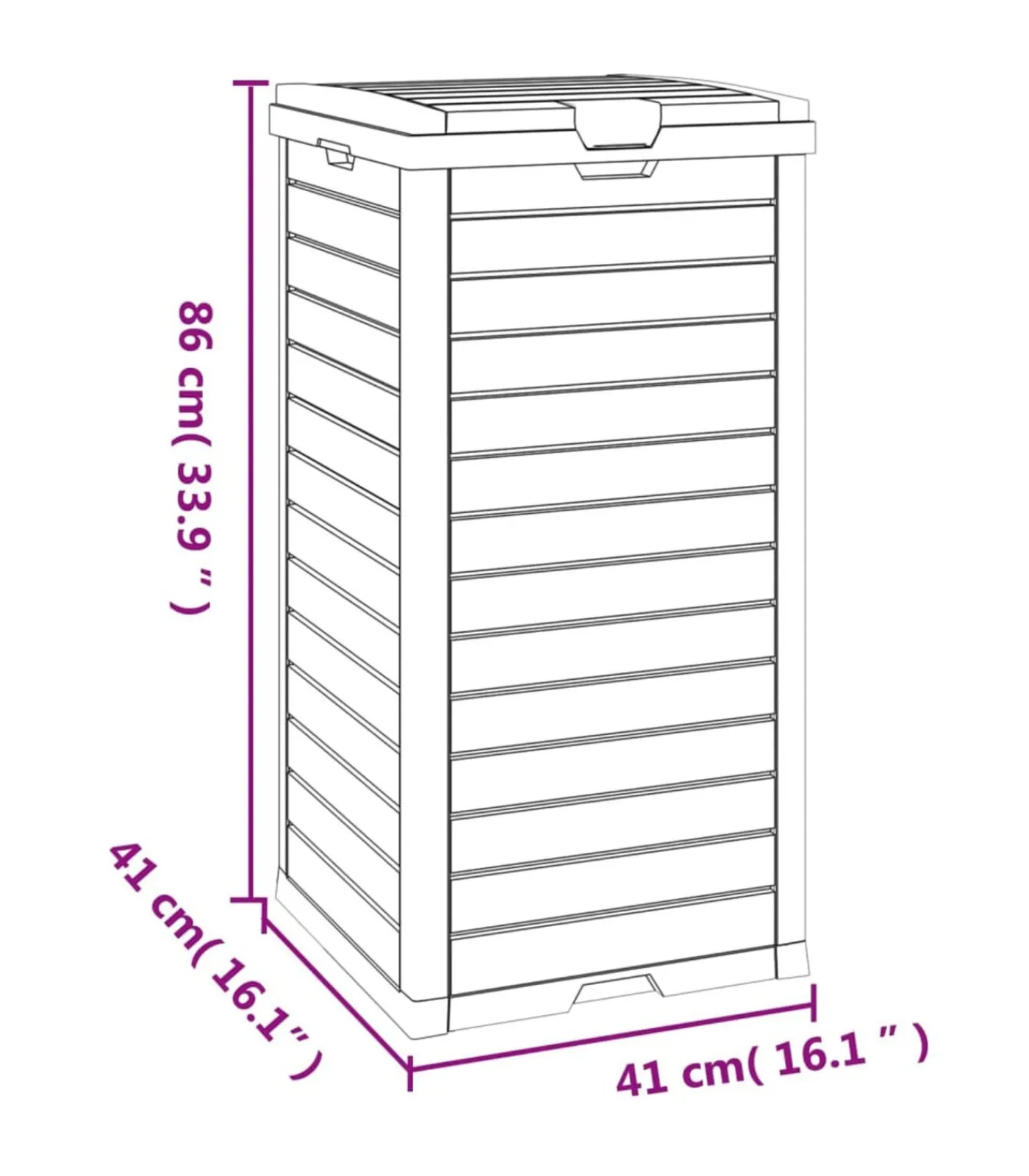 vidaXL Vuilnisbak voor buiten 41x41x86 cm polypropeen lichtbruin