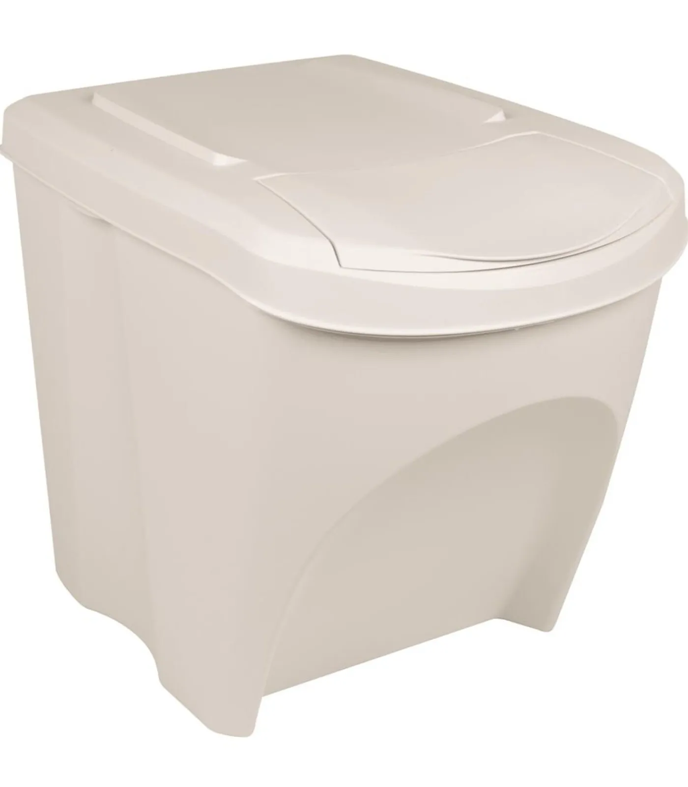 Clearance Vuilnisbakken 3 st stapelbaar 75 L polypropeen wit Manden En Bakken