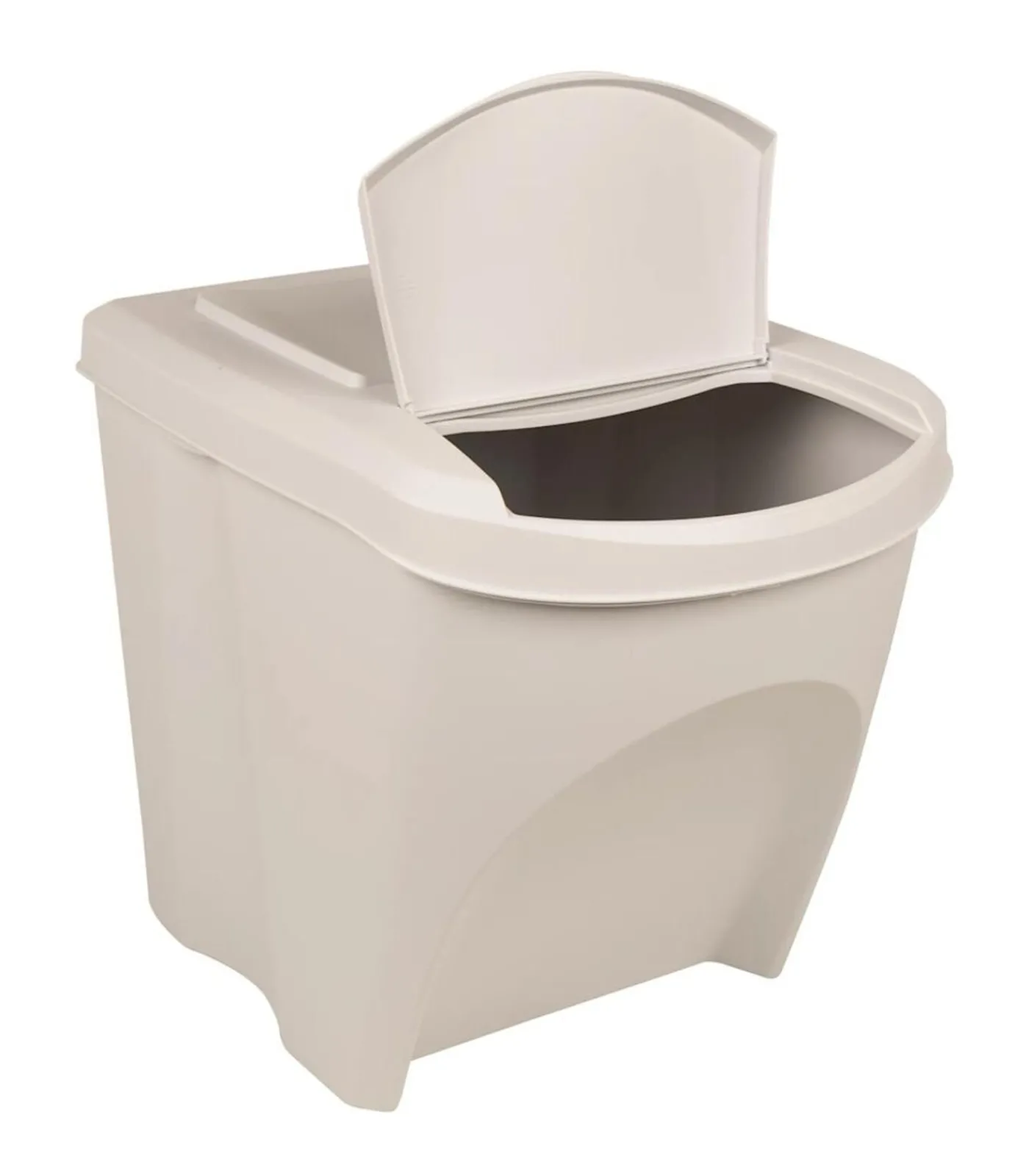 Clearance Vuilnisbakken 3 st stapelbaar 75 L polypropeen wit Manden En Bakken