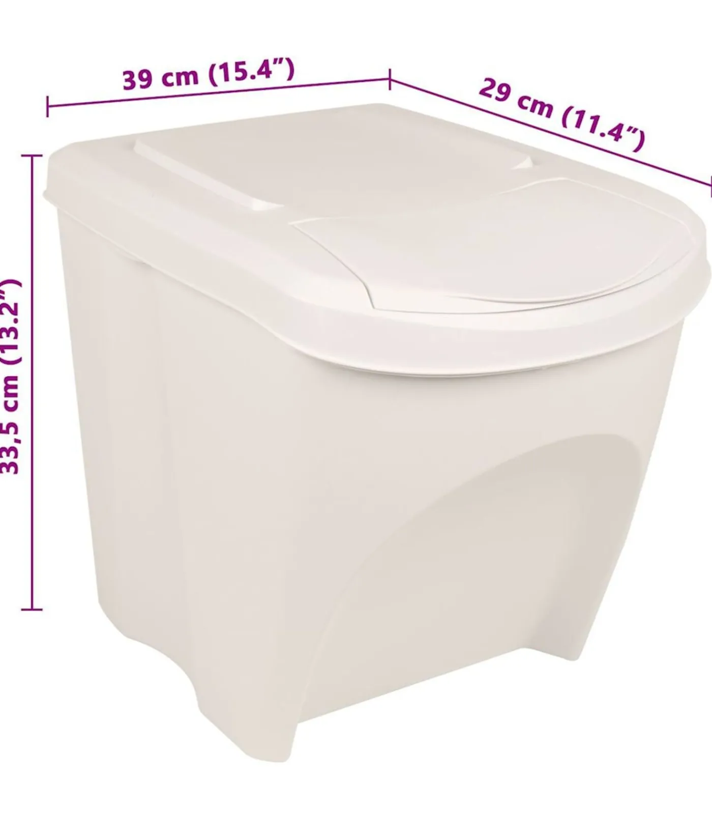 Clearance Vuilnisbakken 3 st stapelbaar 75 L polypropeen wit Manden En Bakken