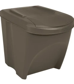 vidaXL Vuilnisbakken 3 st stapelbaar 75 L polypropeen grijs