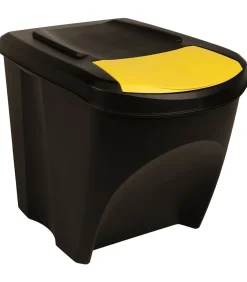 vidaXL Vuilnisbakken 3 st stapelbaar 75 L antracietkleurig