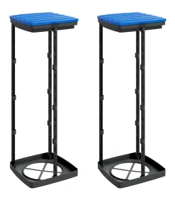 vidaXL Vuilniszakhouders 2 st 120 L PP zwart en blauw