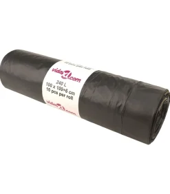 vidaXL Vuilniszakken met trekkoorden 150 st 240 l zwart