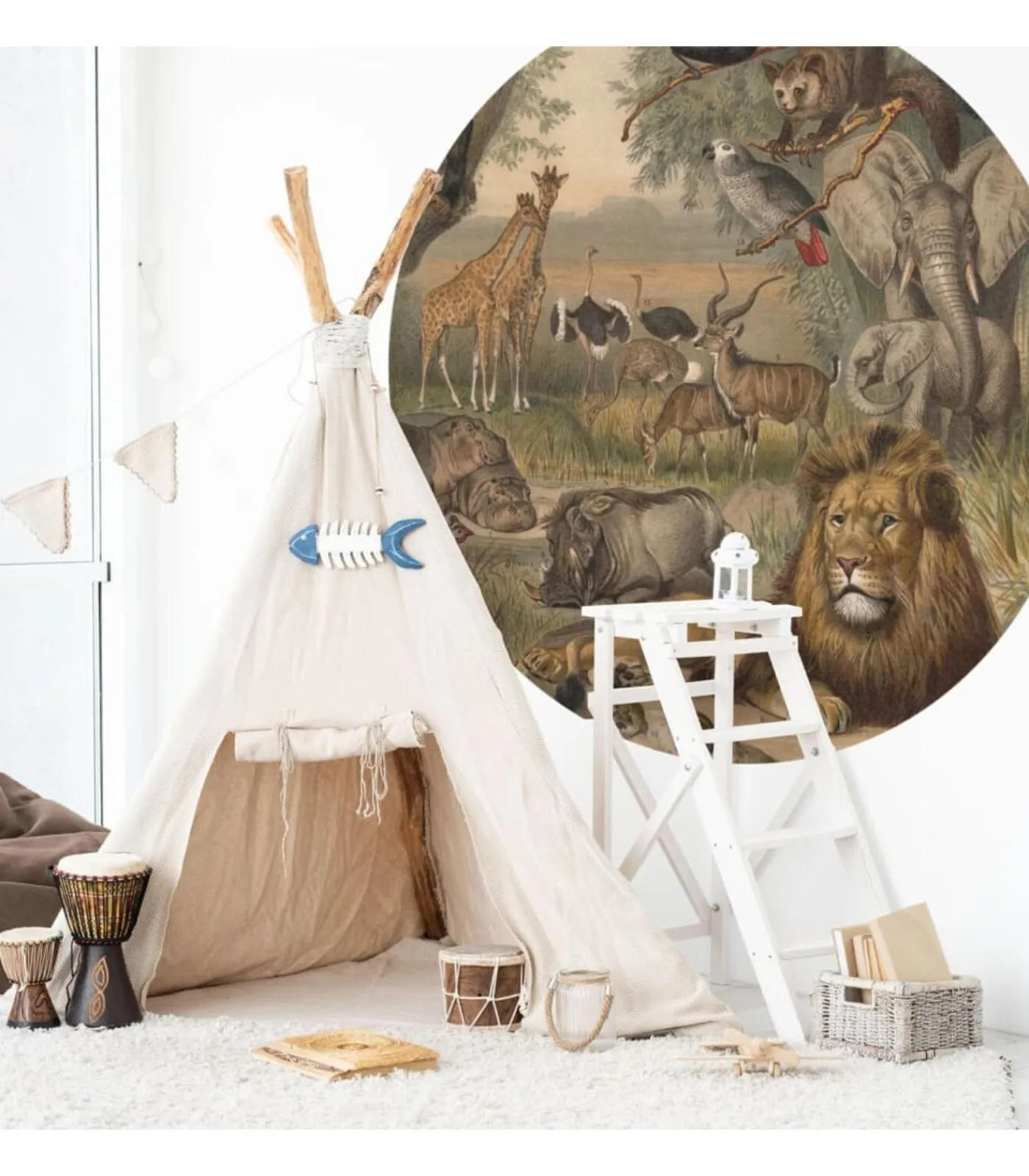 New Behangcirkel Animals of Africa 190 cm Decoratie