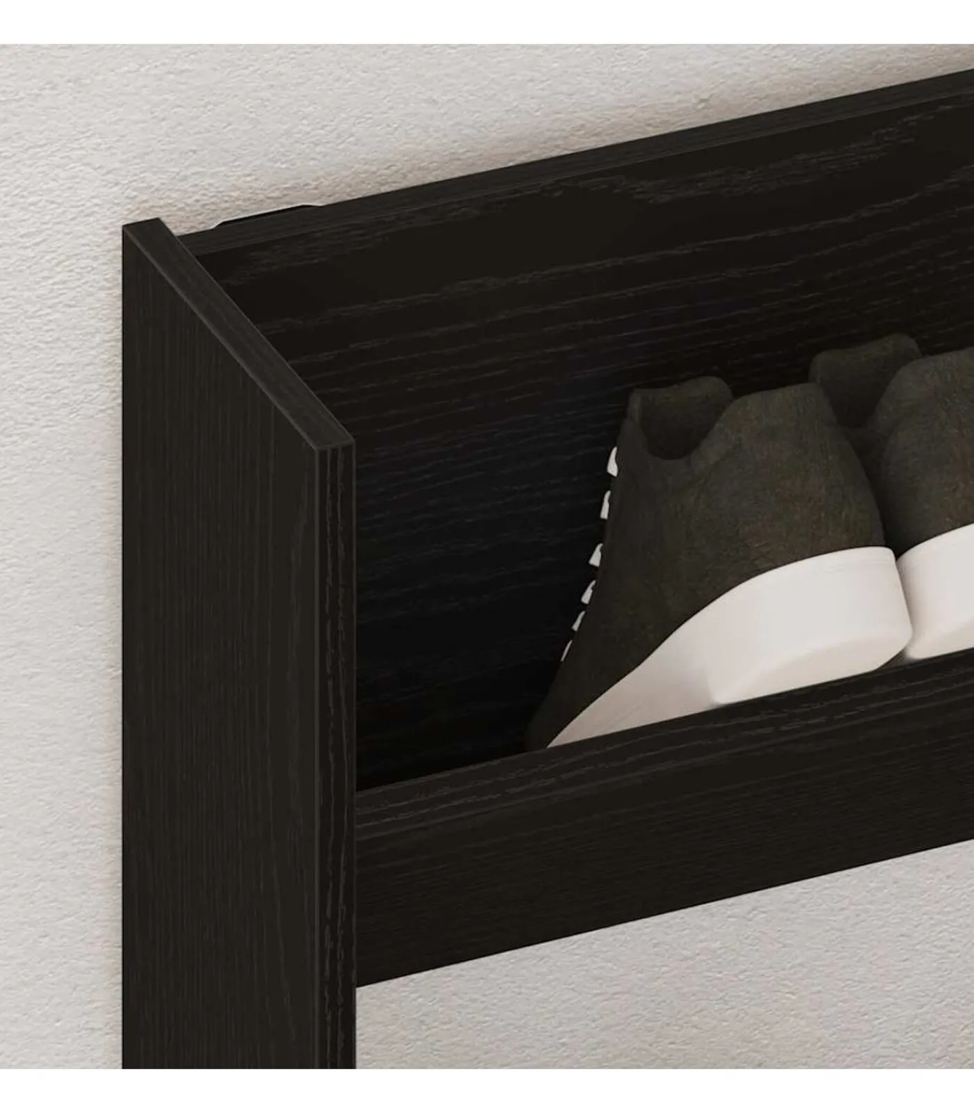 Online Wand Schoenkast 2 pcs Zwart eiken 80 x 18 x 90 cm Bewerkt hout Organiseren