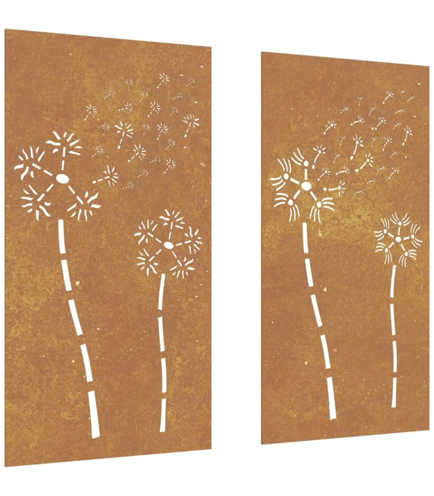 vidaXL Wanddecoratie tuin 2 st bloemenontwerp 105x55 cm cortenstaal