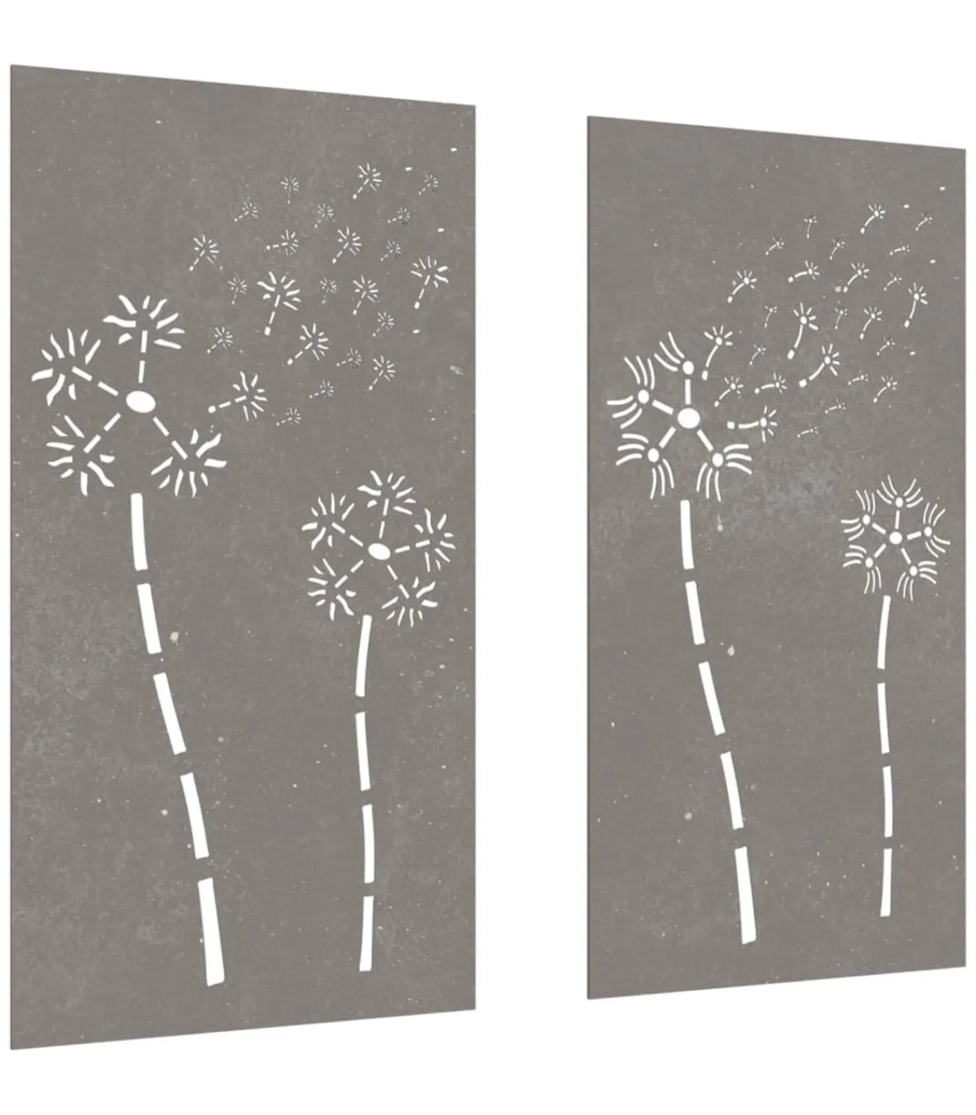 vidaXL Wanddecoratie tuin 2 st bloemenontwerp 105x55 cm cortenstaal