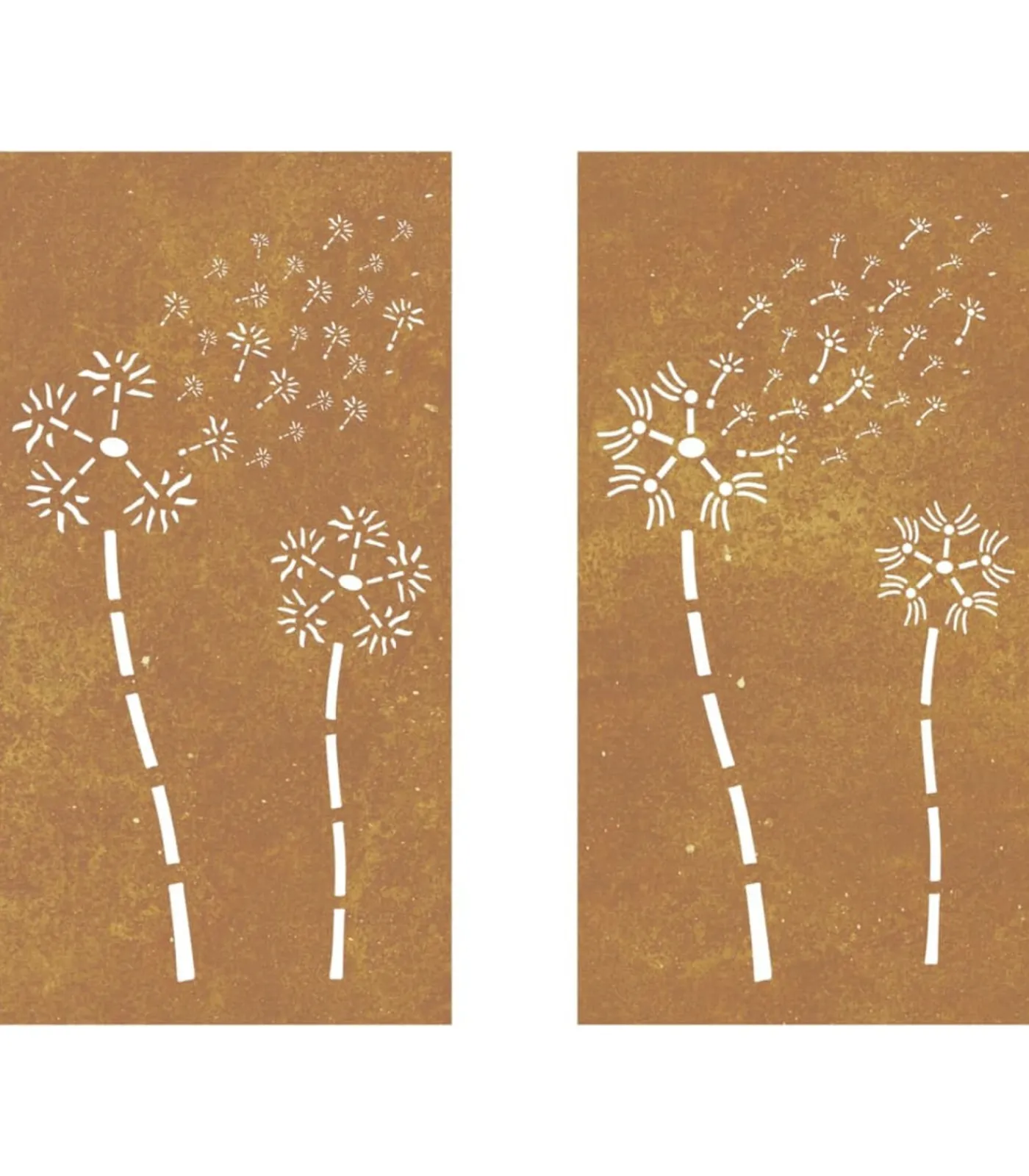 vidaXL Wanddecoratie tuin 2 st bloemenontwerp 105x55 cm cortenstaal