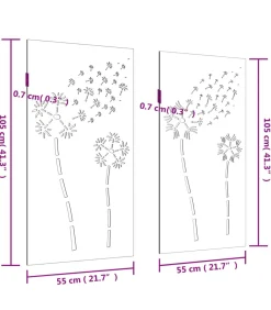 vidaXL Wanddecoratie tuin 2 st bloemenontwerp 105x55 cm cortenstaal