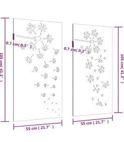 New Wanddecoratie tuin 2 st bloemenontwerp 105x55 cm cortenstaal Decoratie