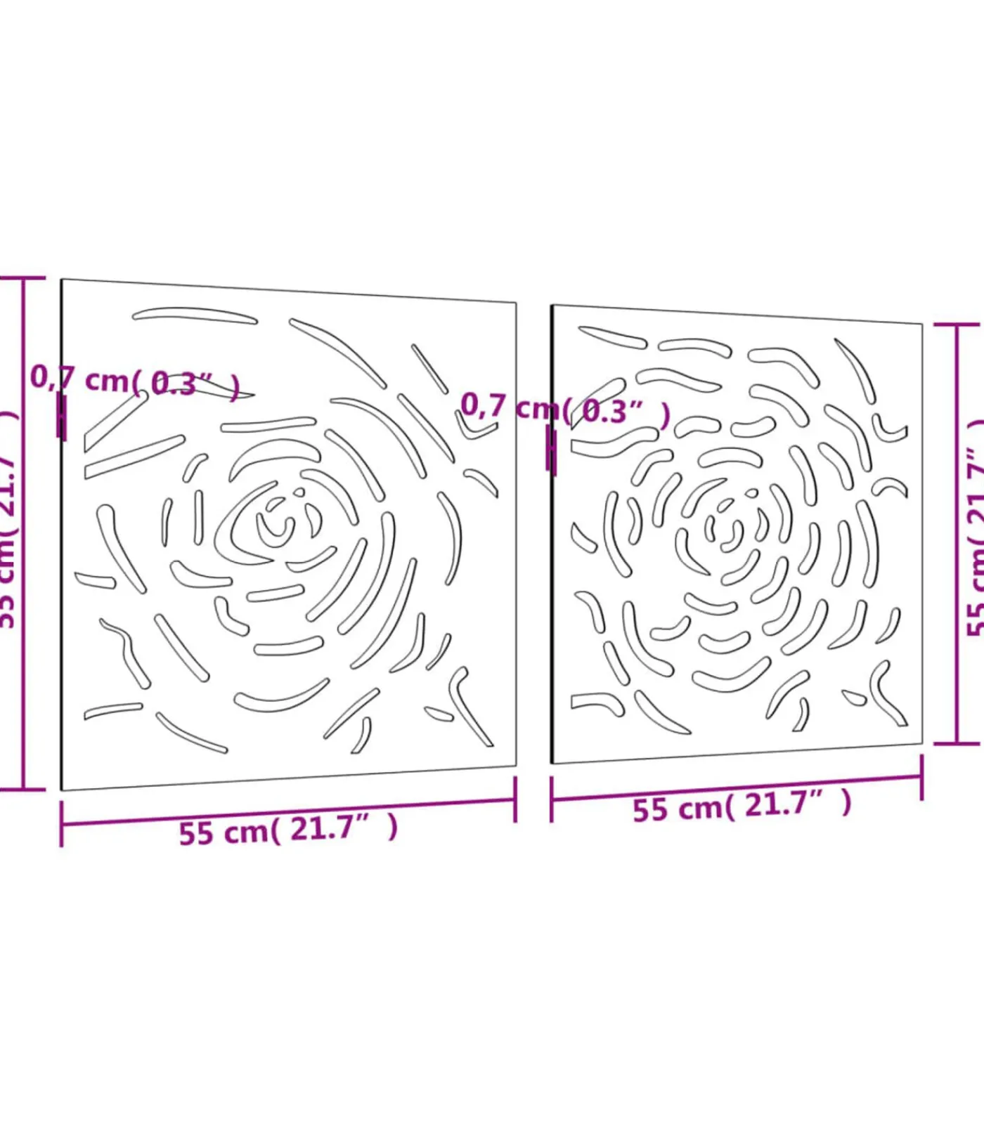 Discount Wanddecoratie tuin 2 st rozenontwerp 55x55 cm cortenstaal Decoratie