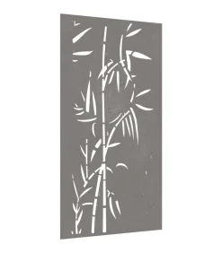 vidaXL Wanddecoratie tuin bamboe-ontwerp 105x55 cm cortenstaal