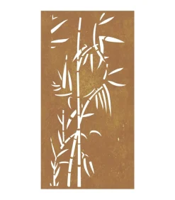 vidaXL Wanddecoratie tuin bamboe-ontwerp 105x55 cm cortenstaal