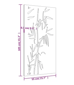vidaXL Wanddecoratie tuin bamboe-ontwerp 105x55 cm cortenstaal