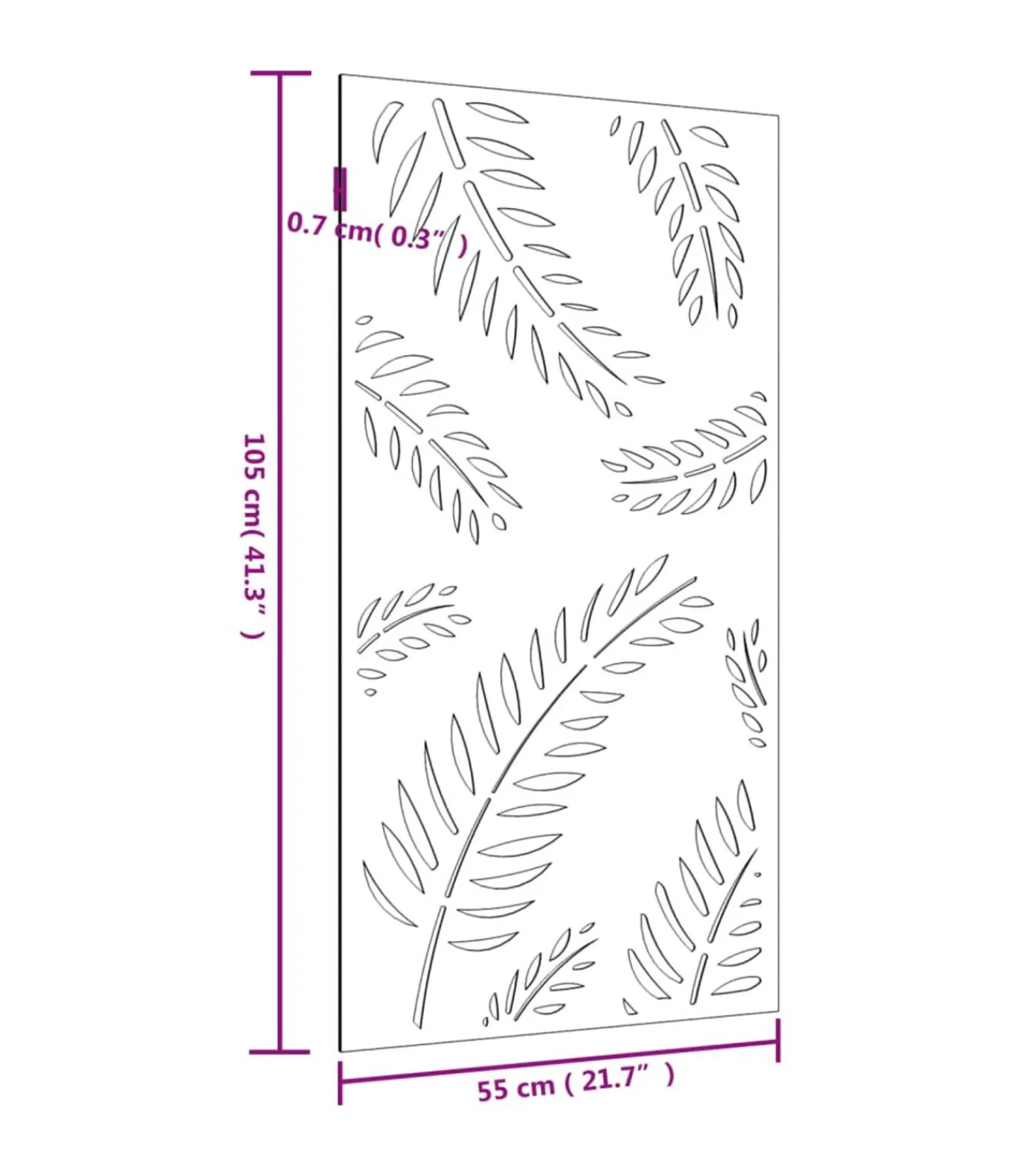 Clearance Wanddecoratie tuin bladontwerp 105x55 cm cortenstaal Decoratie