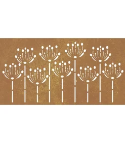 New Wanddecoratie tuin bloemenontwerp 105x55 cm cortenstaal Decoratie