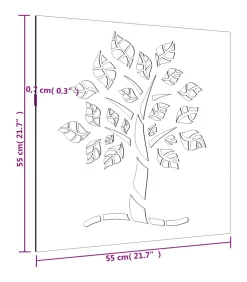 vidaXL Wanddecoratie tuin boomontwerp 55x55 cm cortenstaal