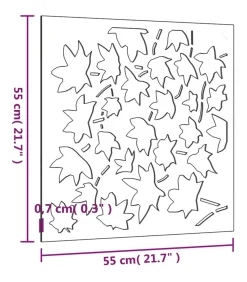 vidaXL Wanddecoratie tuin esdoornbladontwerp 55x55 cm cortenstaal