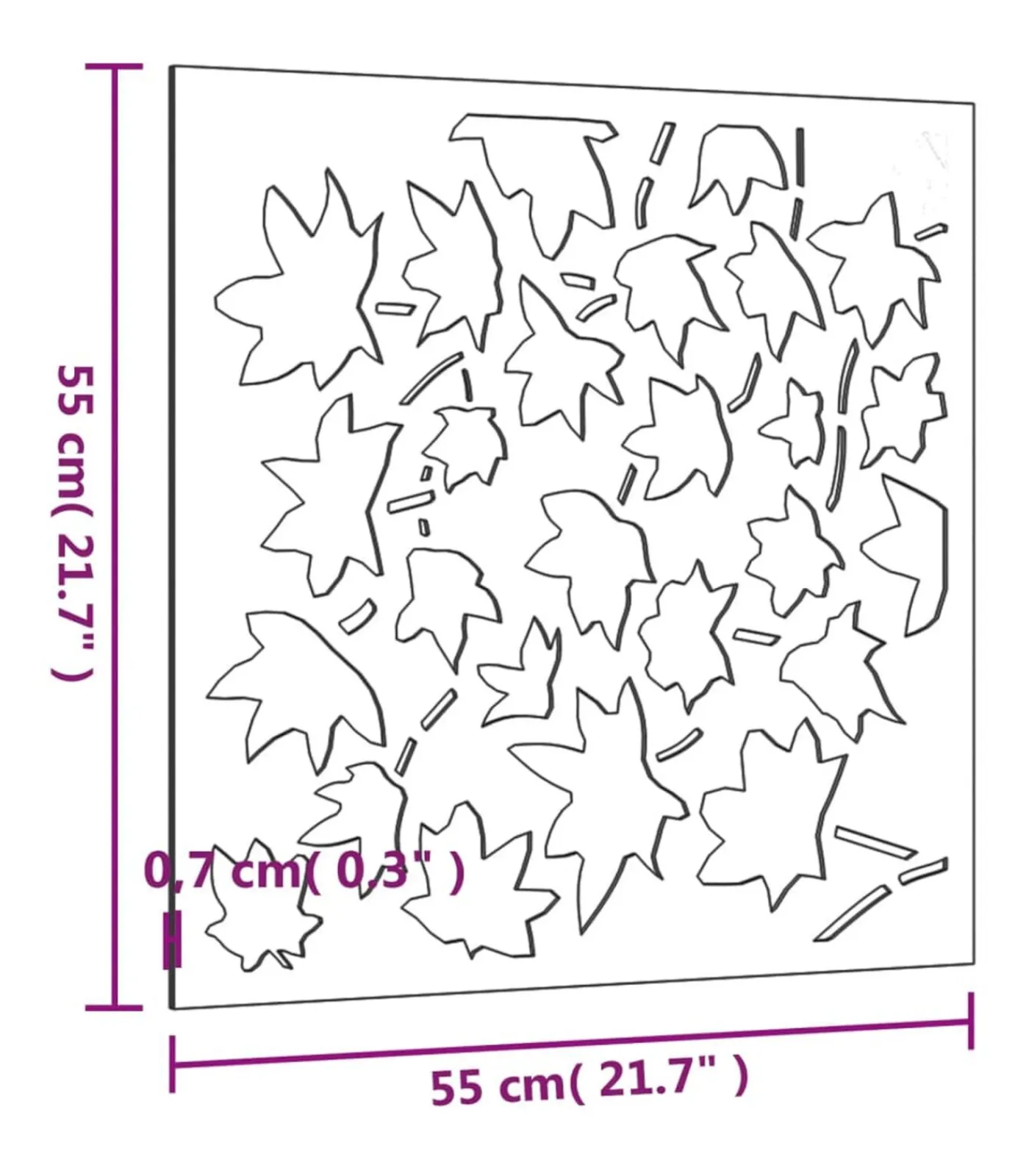 vidaXL Wanddecoratie tuin esdoornbladontwerp 55x55 cm cortenstaal